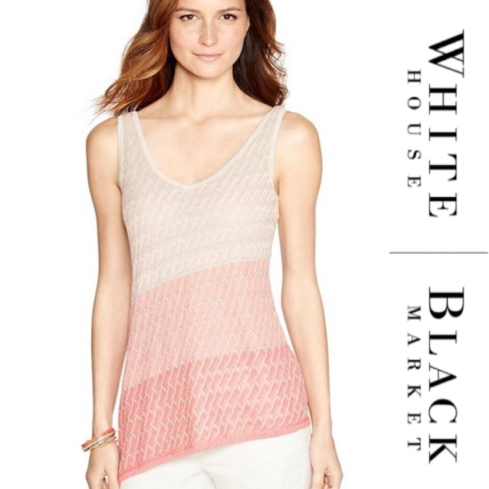 White House Black Market Asymmetrical Ombré Tank